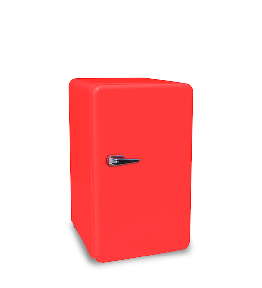 Red Adjustable Glass Baffle Arc Door Refrigerator
